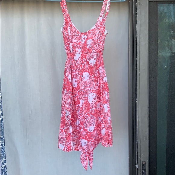 Pink & White tropical summer Lilly dress - Picture 3 of 7